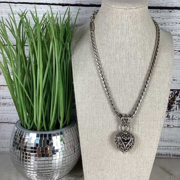 Brighton Silver Heart Filigree Necklace‎ - Picture 2 of 12
